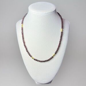 Garnet and Gold Hematite Necklace